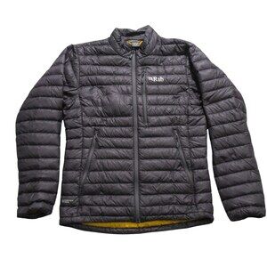 Rab Womens Puffer Jacket Microlight Jacket M Black Nylon Zipper Pockets